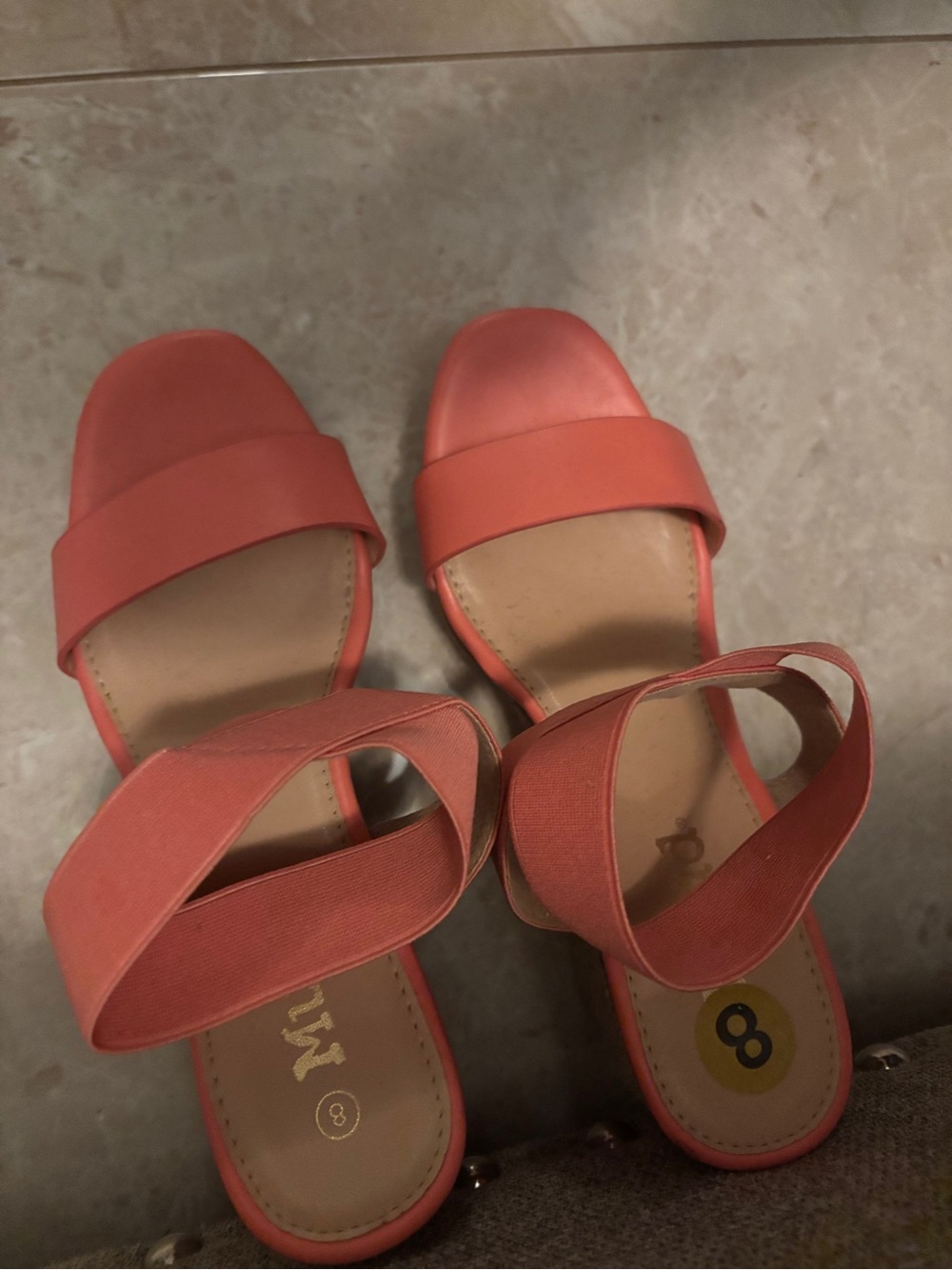 Mudd Coral Elastic Strap Slide Sandals
